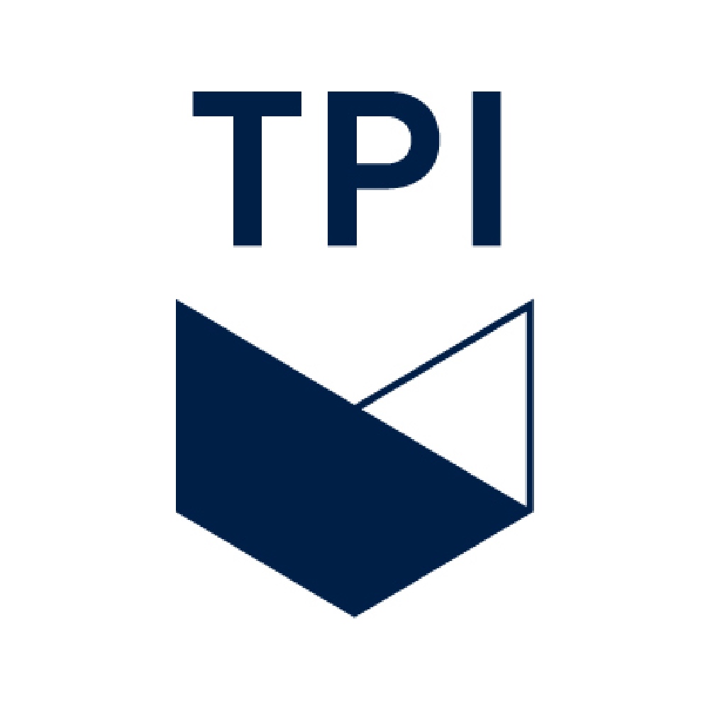 The Property Institute Logo. The logo is a dark blue arrow with the letters "TPI" above.