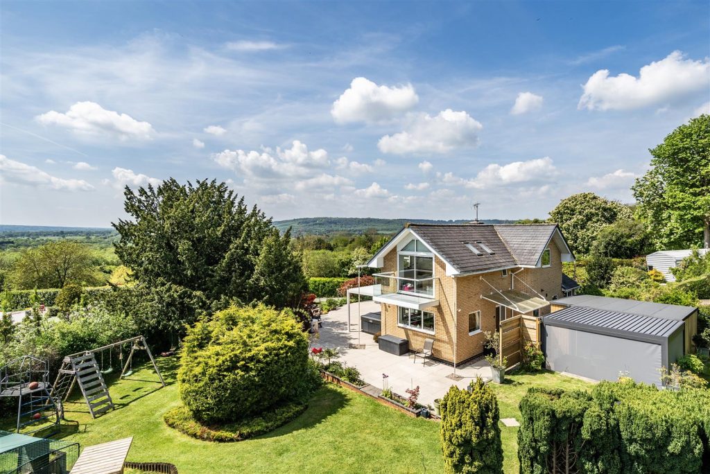 A house as pictured by drone