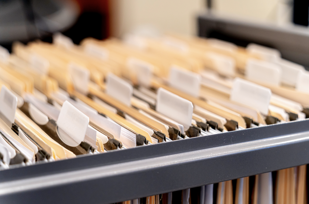 A drawer full of files