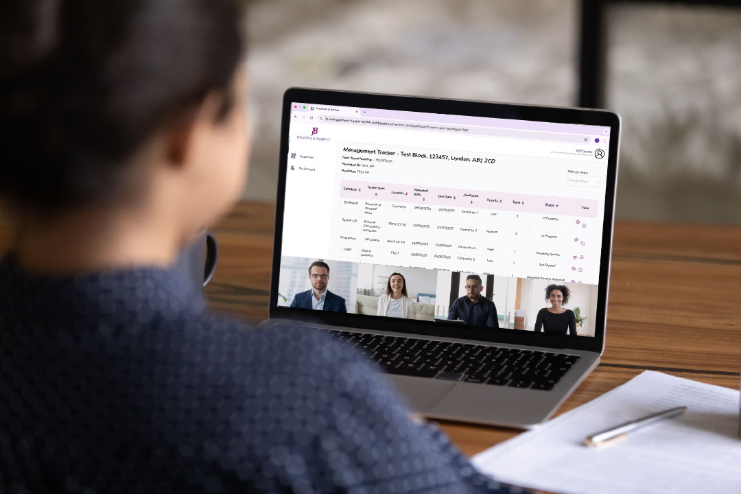 A board team are using the Management Tracker during a virtual meeting.